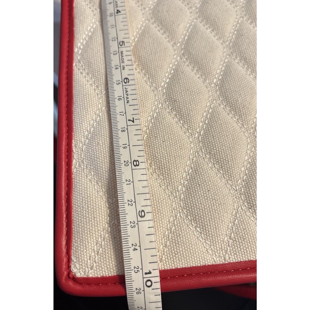 NWT Betsey Johnson XOLALA Red Faux Leather Quilted Canvas Crossbody Bag Purse - Picture 10 of 13